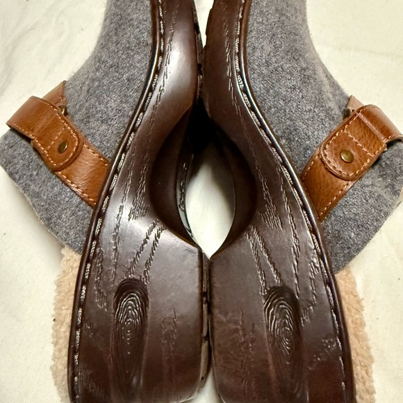 BOC Mae Clogs Womens Size 7M Gray Wedge Mule Slip On Faux Fur Lined Shoes - Picture 6 of 9